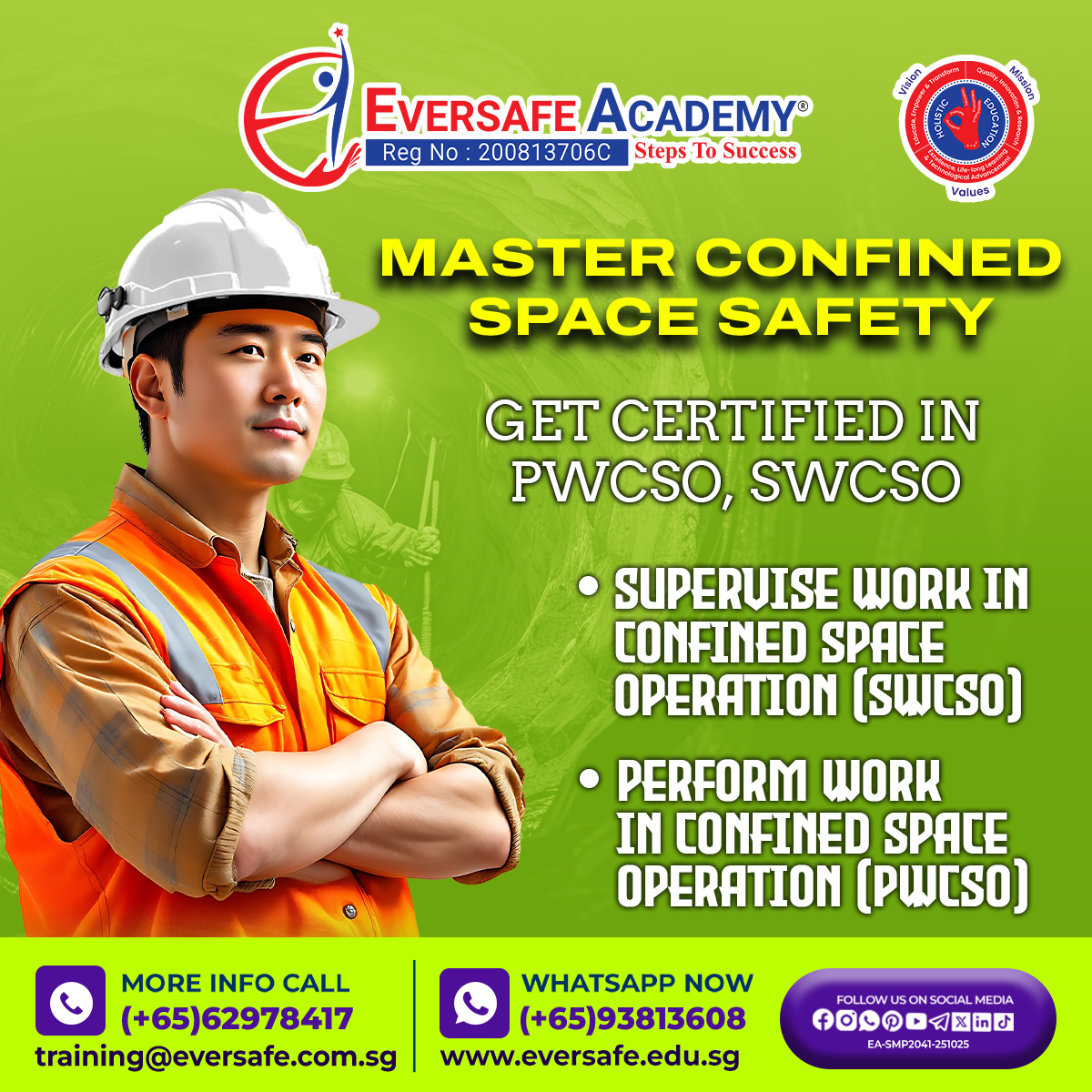EversafeAcademy's tweet image. Master Confined Space Safety: Get Certified in PWCSO &amp;amp; SWCSO || EVERSAFE Academy® Singapore 
📲 WhatsApp: 📱 bit.ly/3JKmp0J

#ConfinedSpaceSafety #SWCSO #PWCSO #WSH #EverSafeAcademy #SafetyTraining #ConstructionSafety #IndustrialSafety #SingaporeSafety #GetCertified