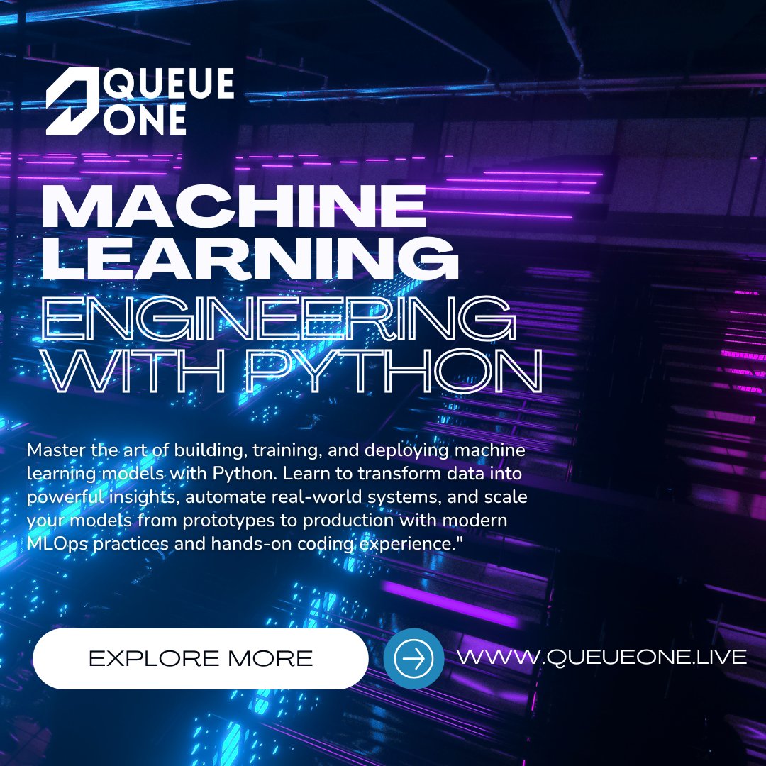 queueonee's tweet image. At Queue One,  we believe machine learning isn’t just about building models — it’s  about engineering systems that work reliably in the real world.
#MachineLearning #Python #MLOps #DataScience #AI #Engineering #QueueOne #TechCareers #ArtificialIntelligence #DeepLearning #MLOps