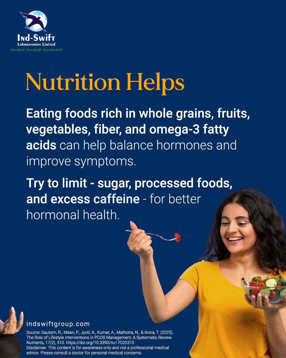 indswiftlabs's tweet image. PCOS is more common than many realize — but with the right awareness and care, it’s completely manageable.

🌐 Visit us: indswiftgroup.com
📌 Follow us: Facebook | LinkedIn | Twitter | Instagram

#PCOSAwareness #WomensHealth #IndSwiftLabs #IndSwiftGroup #OneWorldOneHealth