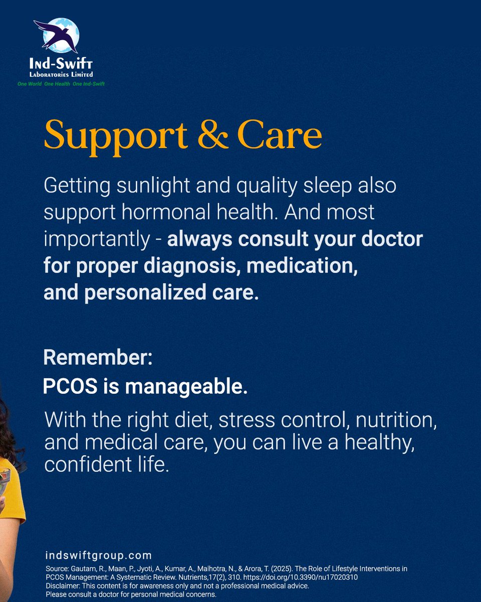 indswiftlabs's tweet image. PCOS is more common than many realize — but with the right awareness and care, it’s completely manageable.

🌐 Visit us: indswiftgroup.com
📌 Follow us: Facebook | LinkedIn | Twitter | Instagram

#PCOSAwareness #WomensHealth #IndSwiftLabs #IndSwiftGroup #OneWorldOneHealth