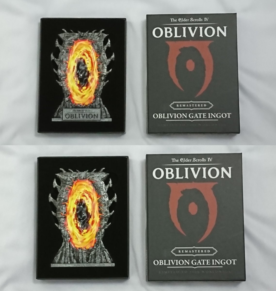 Suhd_Zem_Ley's tweet image. #OBLIVION #オブリビオン #TES
インフォレンズのTESグッズが届いたー！
どれも金属製で見た目小ぶりなのに結構重量感ある

展示用のスタンドも付いてきたけど、本体の重さのせいで付属スタンド単体じゃ倒れるからもう一工夫必要だな…