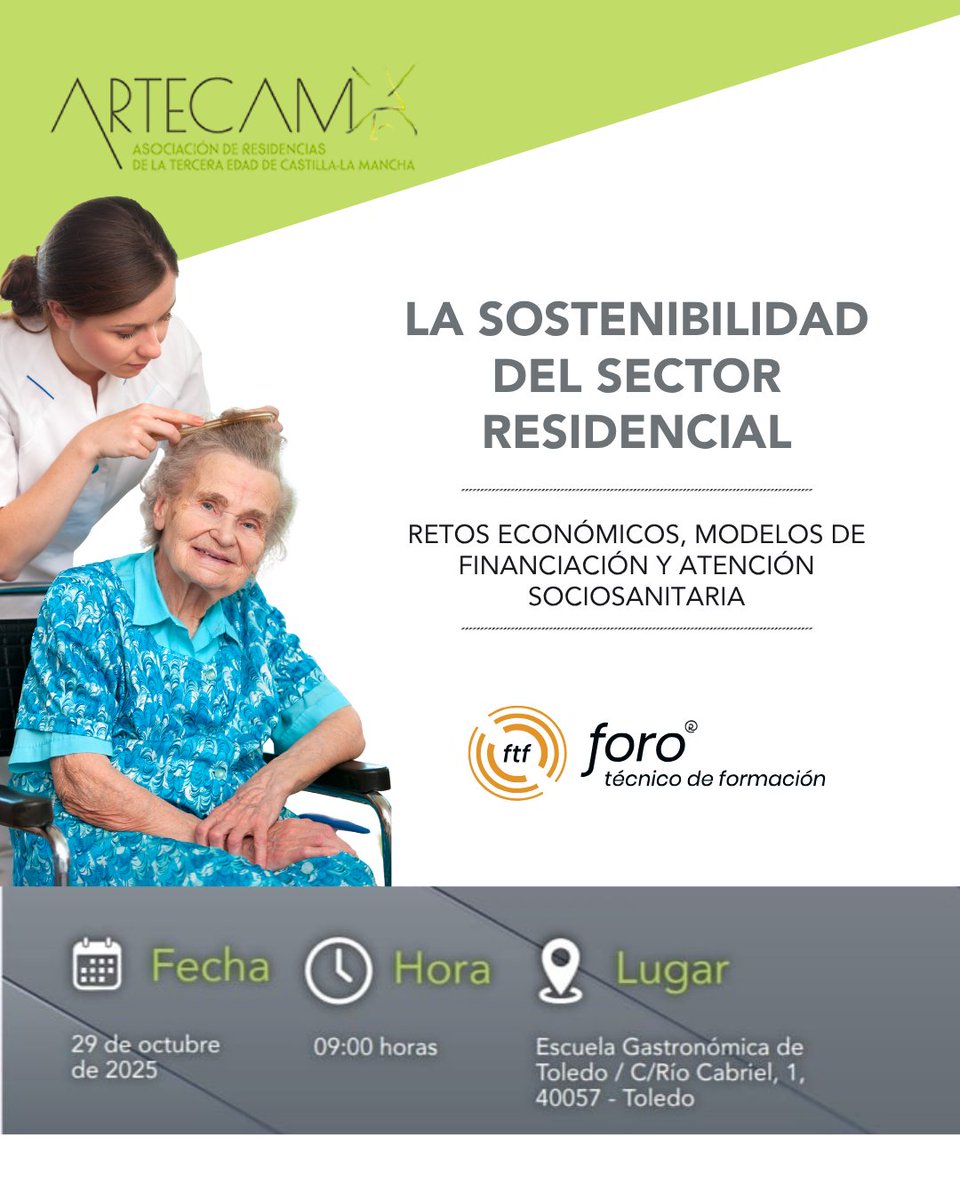 🎓 Formar, innovar y cuidar son pilares inseparables para un sistema de atención sostenible.

El 29 de octubre en Toledo, en la jornada “La sostenibilidad del sector residencial”, colaborará <a href="/ForoTF/">Foro Técnico de Formación</a> , referente en capacitación sociosanitaria.

🔗  bit.ly/46VdOVh