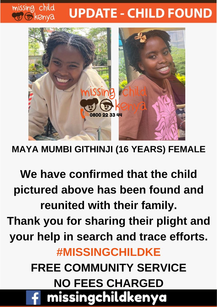 MAYA MUMBI GITHINJI (16 YEARS) FEMALE #MISSINGCHILDKE