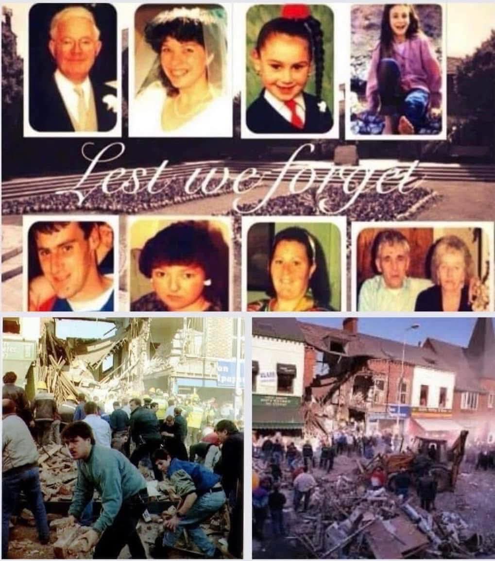 Another year goes by &amp; we remember the innocent lives horrifically taken that Saturday afternoon.
The families left behind, and the trauma rooted deep within the Shankill.

Evil came to our home,
It murdered those we hold dear,
Now each year we sit alone,
And shed a silent tear.