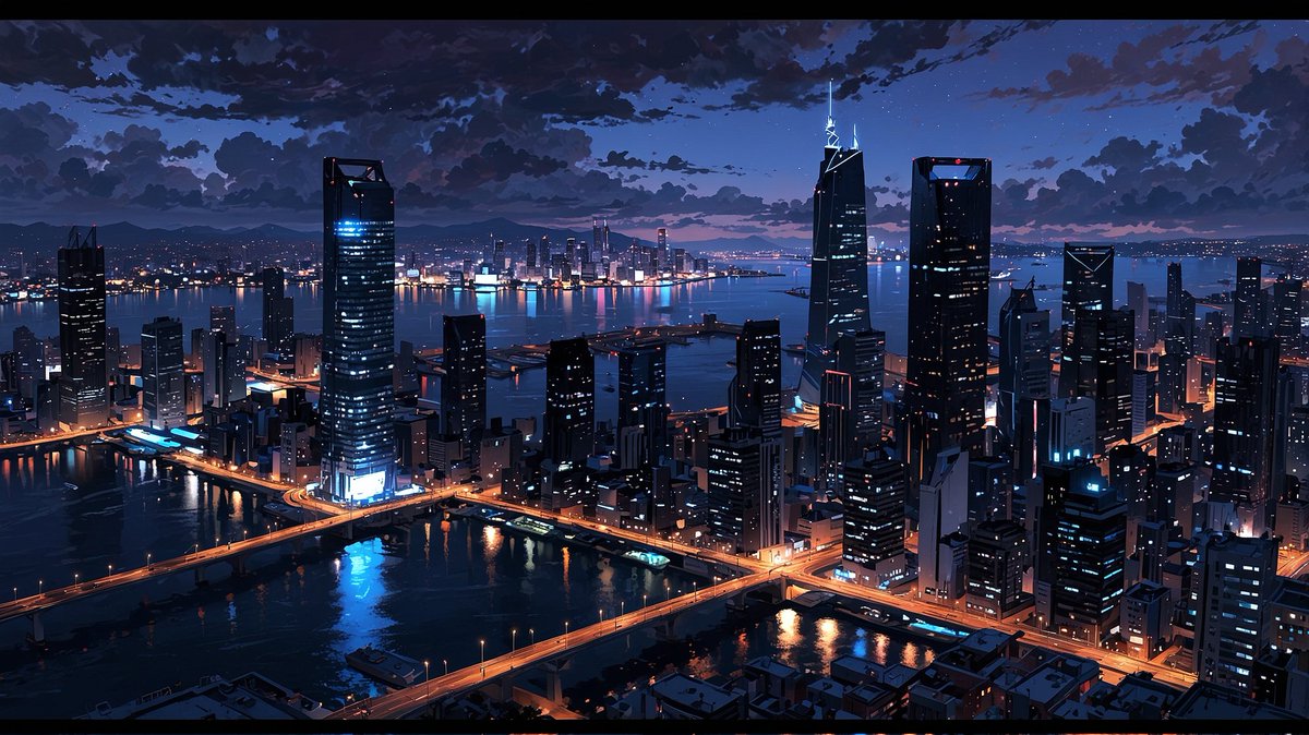 nightgalaxx's tweet photo. Lost between neon lights and twilight skies ✨🌃 Where reality meets imagination in every pixel
#bluskyart #aiart #fyp https://t.co/Z8pIcyumvG