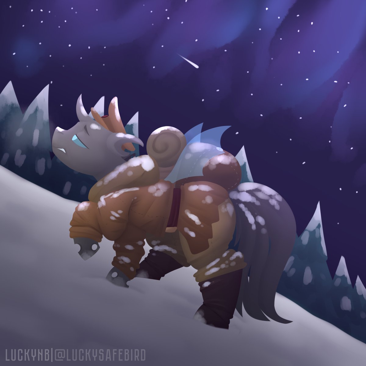 LuckySafeBird's tweet photo. Surprisingly, but i have something to show again. Decided to practice in drawing lineless on this poor freezing bug.

Made it as a gift for @ValmPrah https://t.co/R0LKhQ2UaG