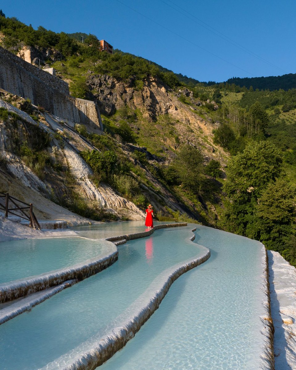 Discover the hidden beauty of Göksu Travertines in Giresun — where crystal-clear waters flow over dazzling white terraces, creating a natural wonder surrounded by lush green landscapes. #Giresun