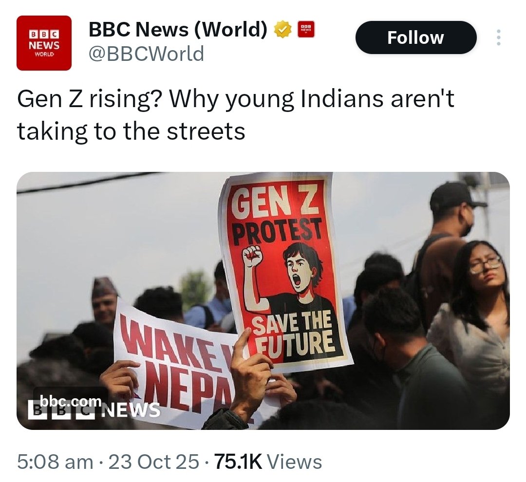 The ISIS version of British media <a href="/BBCWorld/">BBC News (World)</a> is upset to see that India isn’t slipping into a civil war–like situation....