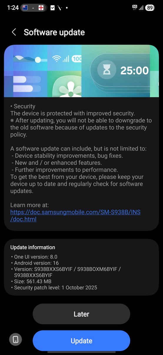 Wvisioncreation's tweet image. S25 series received October update in India BYIF