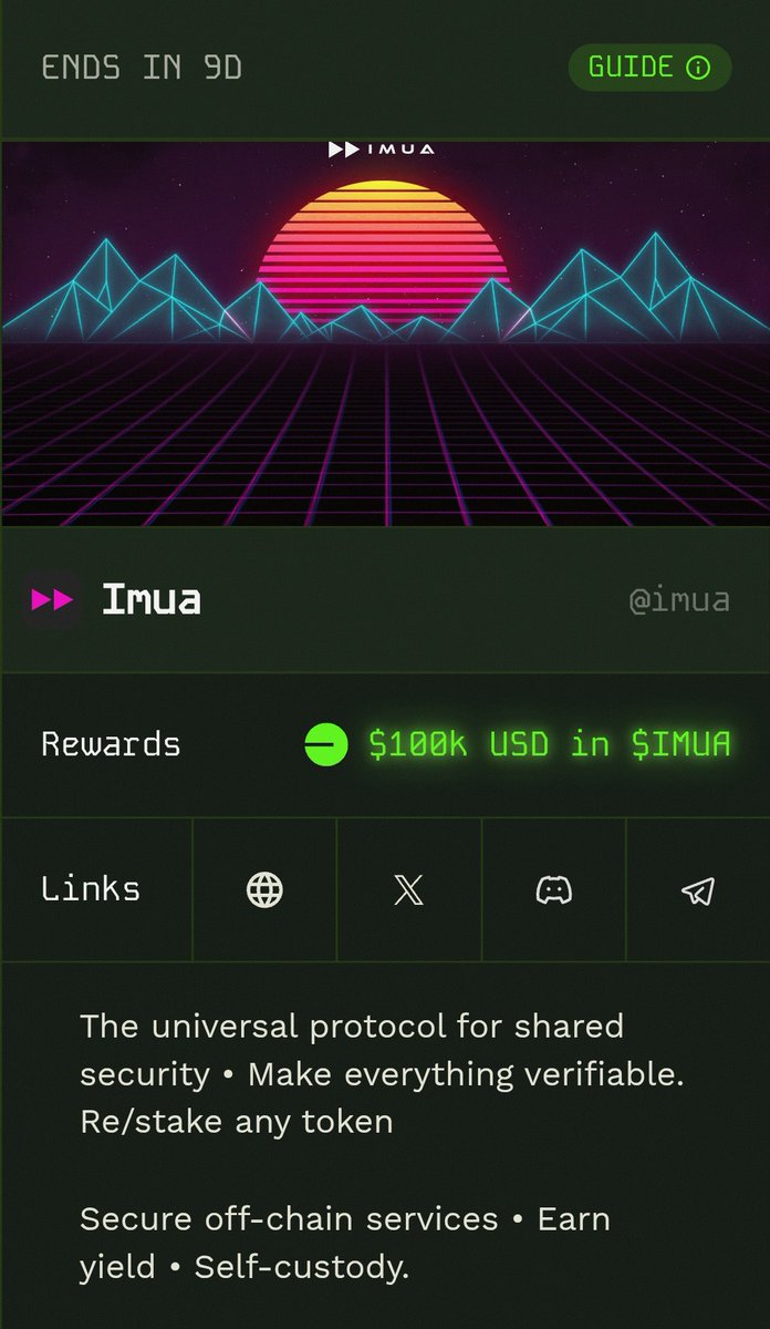 Prof4477's tweet image. $100k 🚨🚨🚨

GM fam ☀️
Only 9 days left till the big moment and $IMUA isn’t slowing down. 🚀

Let’s talk real for a sec 👇

$IMUA isn’t just another onchain project. It’s the heartbeat of the Yapping ecosystem  a movement building social liquidity, where your voice = value.…