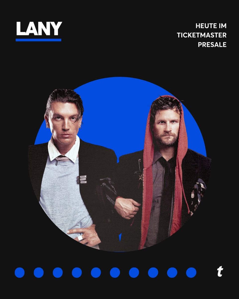 Das Duo LANY kommt für vier Shows nach Deutschland!

Tickets findet ihr jetzt im Ticketmaster Presale: bit.ly/47dzCKF