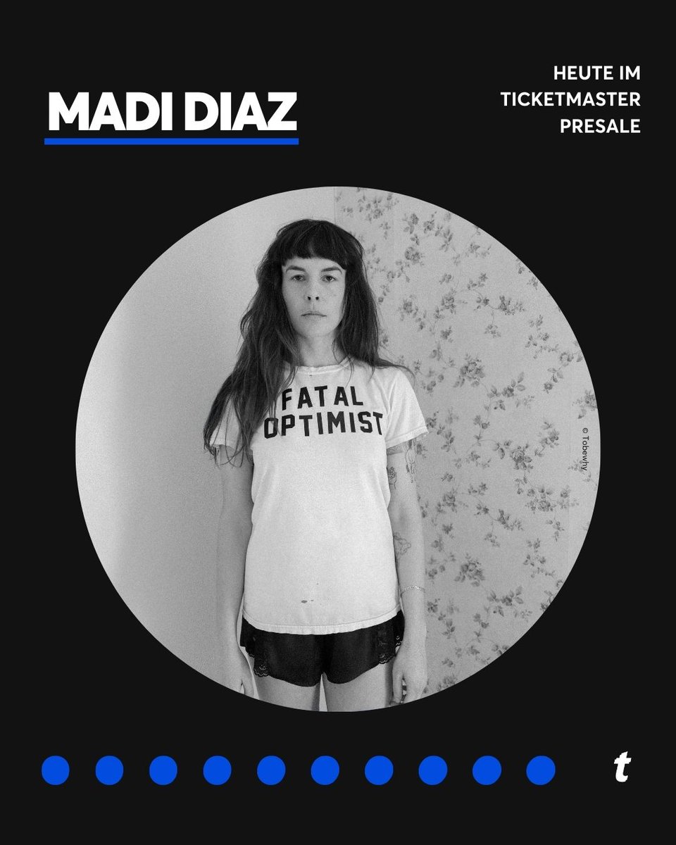 Im Februar kommt Madi Diaz für zwei Shows nach Deutschland!

Tickets findet ihr hier im Ticketmaster Presale: bit.ly/3KY82cV