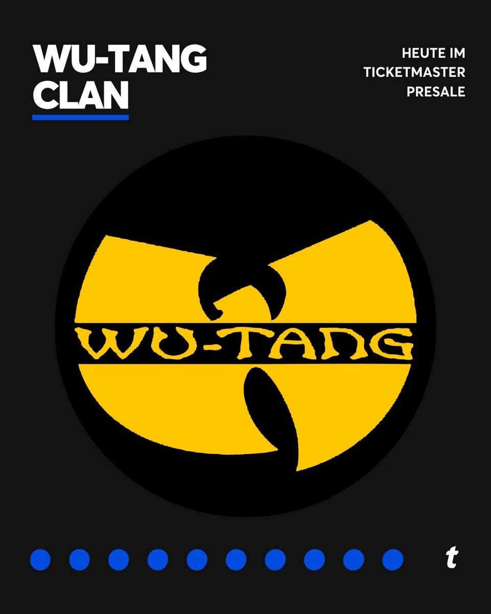 Im März kommt der Wu-Tang Clan mit Wu-Tang Forever: The Final Chamber nach Deutschland!😍 

Tickets findet ihr ab jetzt im Ticketmaster Presale: bit.ly/498UJ3h