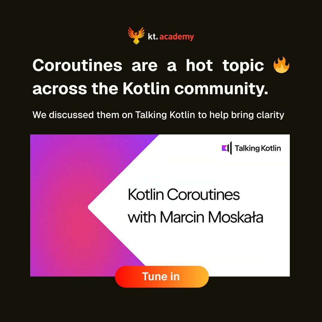 marcinmoskala's tweet image. I recently joined the Talking Kotlin podcast to bring more clarity to how they really work — and why Kotlin’s approach stands out.
We discussed:
- How coroutines are implemented across different languages
- Why structured concurrency became Kotlin’s standard
- The design…