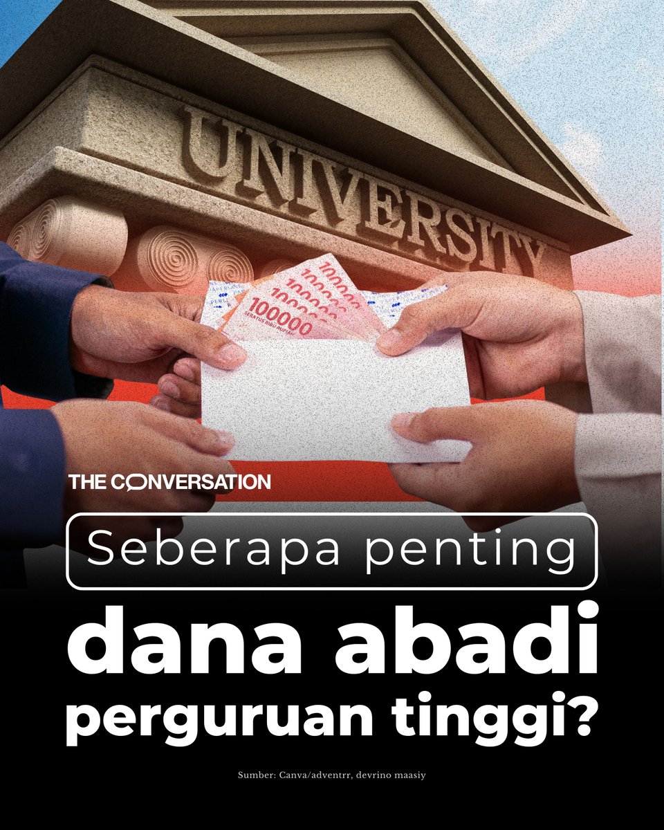 ConversationIDN's tweet photo. Sempat jadi kontroversi karena ditengah wisuda UI ada QRIS untuk dana abadi, tapi sebenarnya dana abadi kampus sepenting apa sih? 🤔

Tapi, apa itu dana abadi?

🧵 Sebuah utas.

🧷 https://t.co/0RoR4qjsyH https://t.co/h6W1R4xP3O