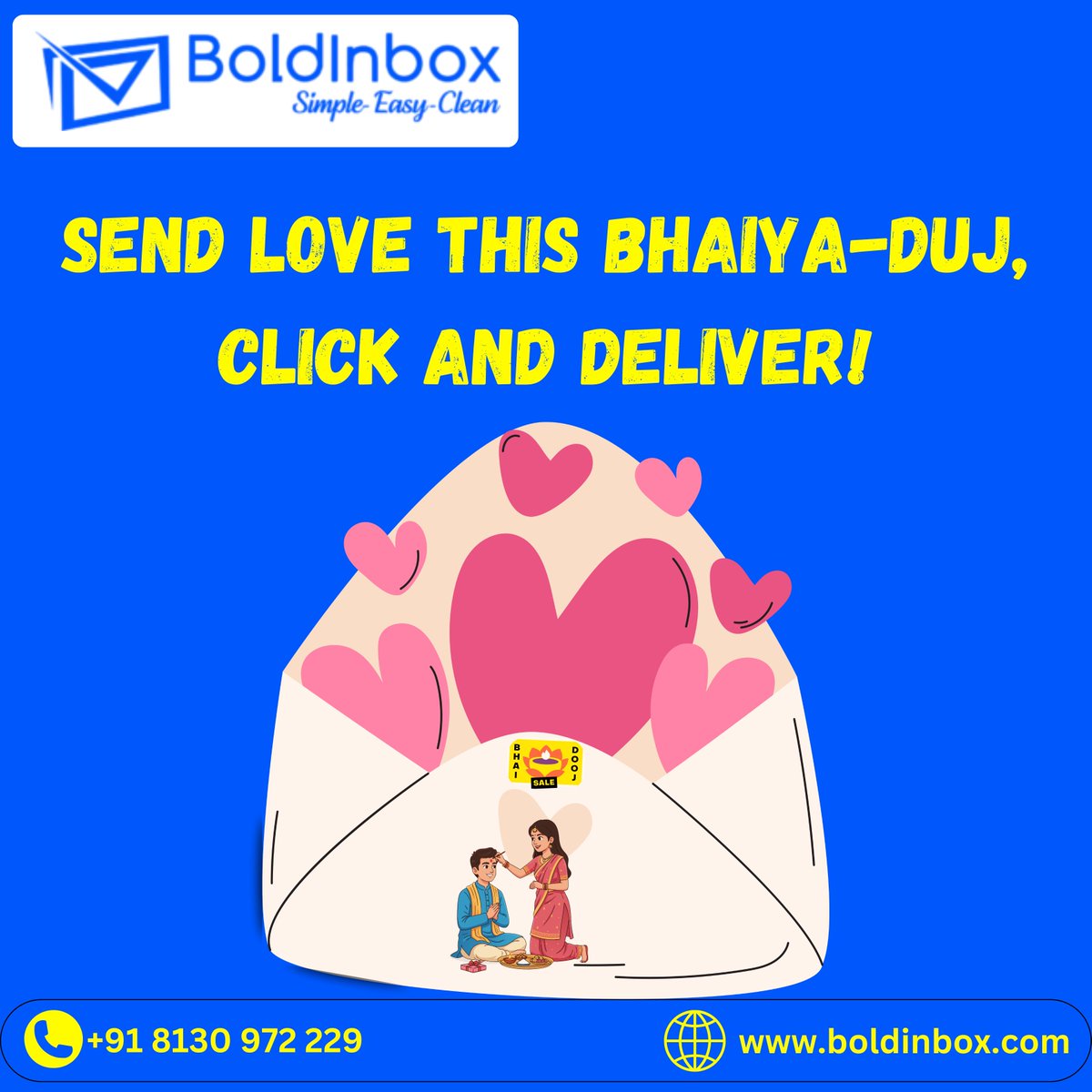 Boldinbox_'s tweet image. Sending love just got easier this Bhaiaya-Duj!
 With Boldinbox, you can click, send, and deliver your heartfelt wishes effortlessly. Make your sibling feel extra special with a personal touch straight from your inbox. Simple, easy, clean, and full of love! 

#BhaiyaDuj #Boldinbox