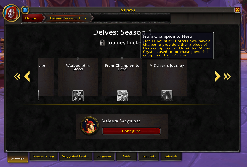 MrGMYT's tweet photo. In Midnight, at Delver’s Journey level 9, Tier 11 Bountiful Delves will have a chance to drop Hero track gear or a token that can be exchanged for "powerful equipment" https://t.co/yzOrJARUue