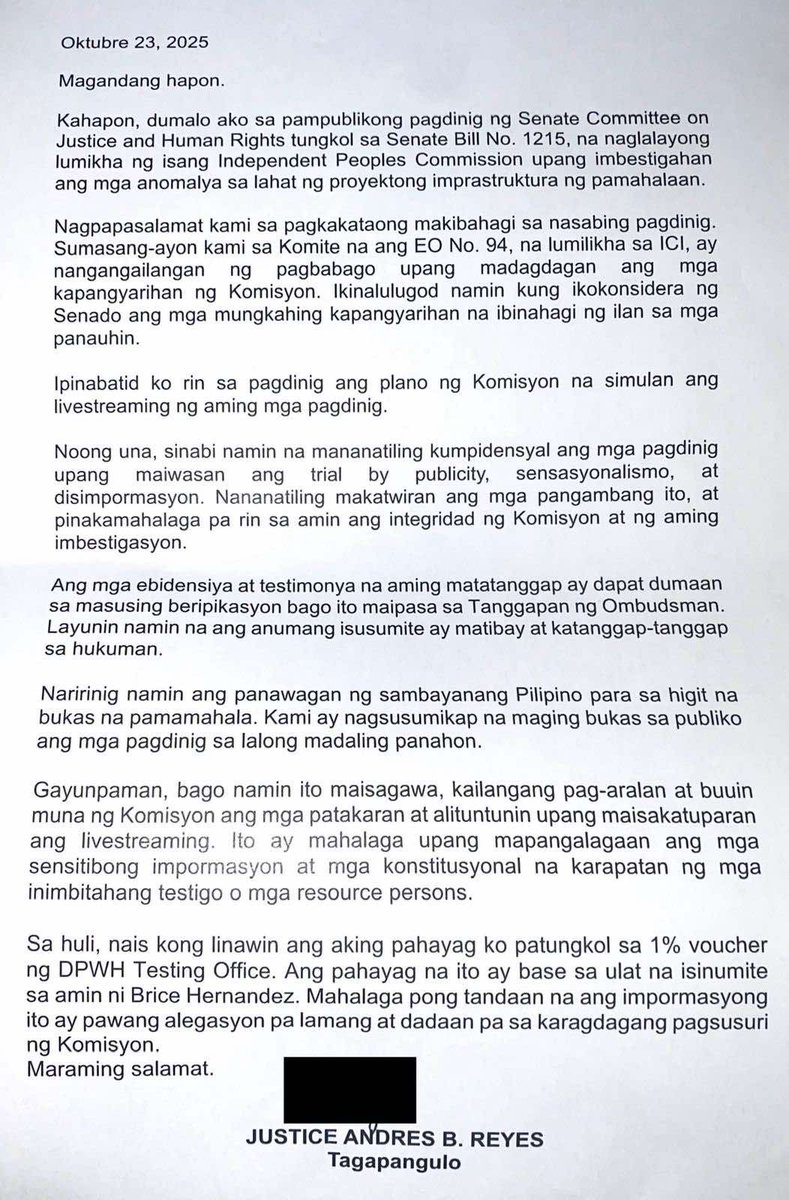 nimfaravelo's tweet image. ICI kailangan pang mag-aral at bumalangkas ng rules, procedures at parameters para sa livestreaming ng mga pagdinig - ICI Chairman Andres Reyes @dzbb