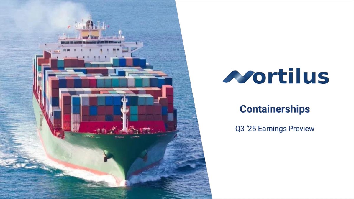 Nortilus's tweet image. ⚓️Containerships - Q3 &apos;25 Earnings Preview⚓️   

Download for free our Q3 &apos;25 EPS estimates for 5 Containership companies at nortilus.com/free-research

#shiptwit #shipping #containers #containership $MPCC.OL $NMM $DAC $GSL $ESEA