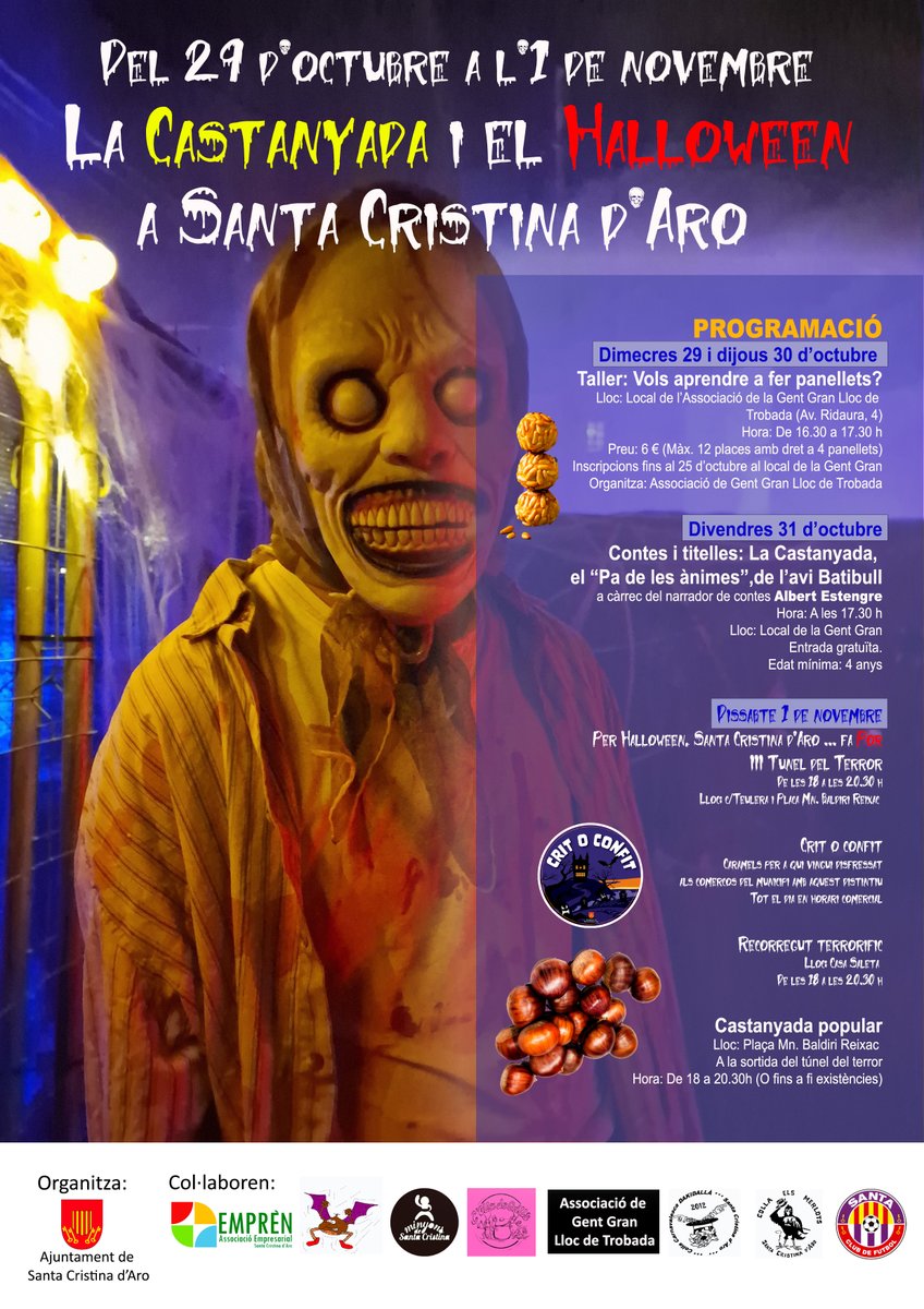 SantaCristinaAJ's tweet image. 🍁🎃 HALLOWEEN I CASTANYADA a Santa Cristina d'Aro!
Consulta la programació completa aquí: santacristina.cat/castanyada-i-h… 
#SantaCristinadAro #Halloween2025 #halloweensantacristinadaro #Castanyada2025 #castanyadasantacristinadaro #programació