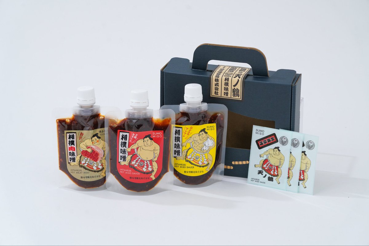 tsuru_miso's tweet photo. 完売していた「相撲味噌シリーズ3本セット〈天ノ鶴ステッカー付〉」
10/24（土）0時〜販売スタートです！

今回も早い者勝ち🔥
このチャンスをお見逃しなく👀
👉🏻https://t.co/WPhhAYIMLV https://t.co/N78IDYjNLw