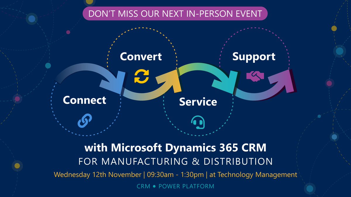 👋 Tired of your CRM feeling like more hassle than help?

Let’s change that. Join us on Wednesday 12th November to see how Dynamics 365 CRM (with a little help from Tecman) can actually make your life easier and your business smarter.

👉tecman.co.uk/events-and-tra…

#MSDyn365CRM
