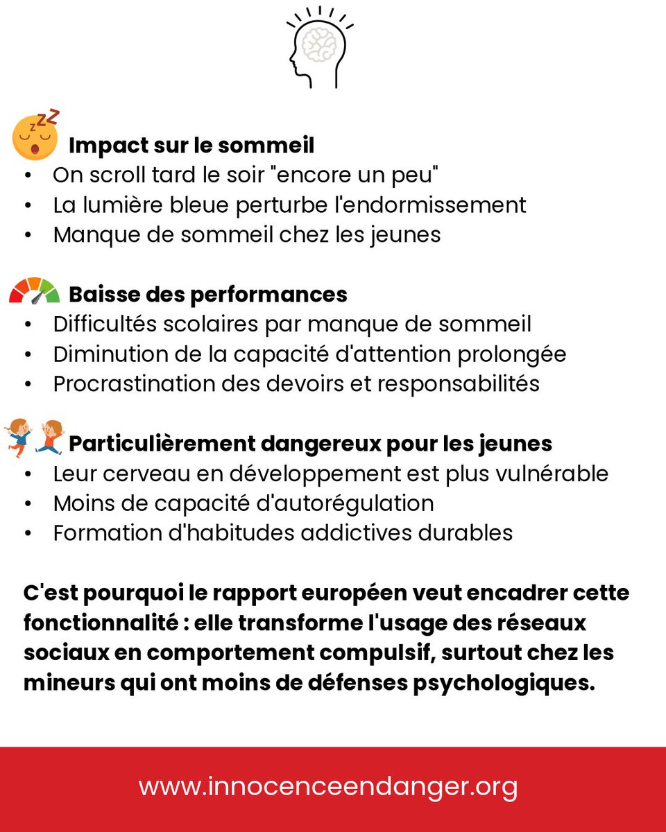 Le saviez-vous ?

Qu’est-ce que le défilement infini ?

Le défilement infini (ou "infinite scroll") est la fonctionnalité qui charge automatiquement du nouveau contenu quand on arrive en bas de la page, sans fin. On le trouve sur TikTok, Instagram, Facebook, Twitter/X, etc.

Les
