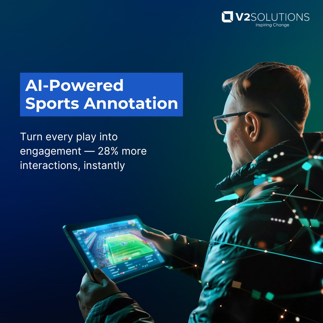 v2solutions's tweet image. Fans don’t just watch anymore — they interact.
AI-powered data annotation is redefining gamification, driving 28% higher fan engagement by turning every play into a real-time touchpoint. ⚡
Read more  v2solutions.com/blogs/data-dri…
#SportsTech #AI #FanEngagement #Gamification