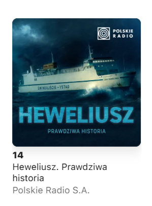 PolskieRadio24's tweet image. Nowy podcast śledczy Polskiego Radia - "#Heweliusz. Prawdziwa historia" już w pierwszej 15-tce najchętnich słuchanych tytułów na #ApplePodcasts!! Zapraszamy do słuchania!
podcasts.apple.com/pl/podcast/hew…