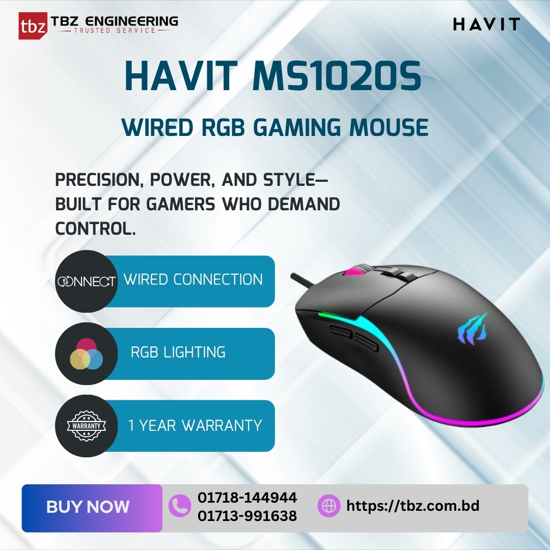 TBZEngineering's tweet image. Havit MS1020S Wired RGB Gaming Mouse
Precision, power, and style—built for gamers who 
demand control.

Every click counts. Every move matters.
Game harder with the Havit MS1020S.

#Havit #GamingMouse #RGBGaming #HavitMS1020S #TBZEngineering
@Havitofficial @HavitKenya