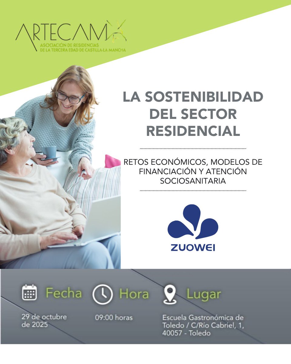 🏠 La innovación también se cuida. El 29 de octubre en Toledo, en la jornada “La sostenibilidad del sector residencial”, colaborará Zuowei, empresa especializada en soluciones tecnológicas y mobiliario adaptado para entornos sociosanitarios.

👉 bit.ly/46VdOVh