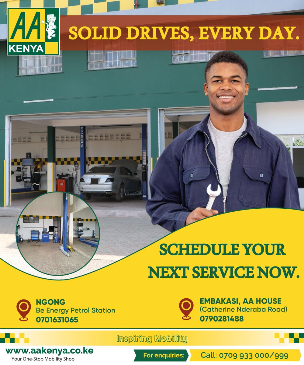 Smooth drives start with solid service! AA Autoclinic offers professional vehicle servicing to ensure safety, reliability, and smooth performance every day. Visit us today in Ngong or Embakasi, or call us on 0790281488/0701631065 to request a pick &amp; drop service.
#AAniYetu