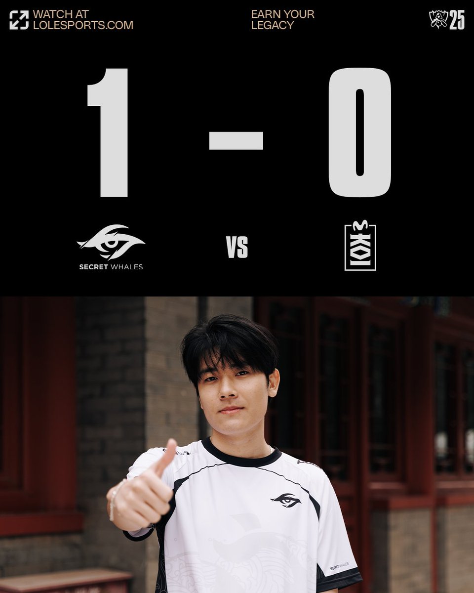 lolesports's tweet image. 1⃣ - 0⃣

@teamsecret take game 1! #Worlds2025