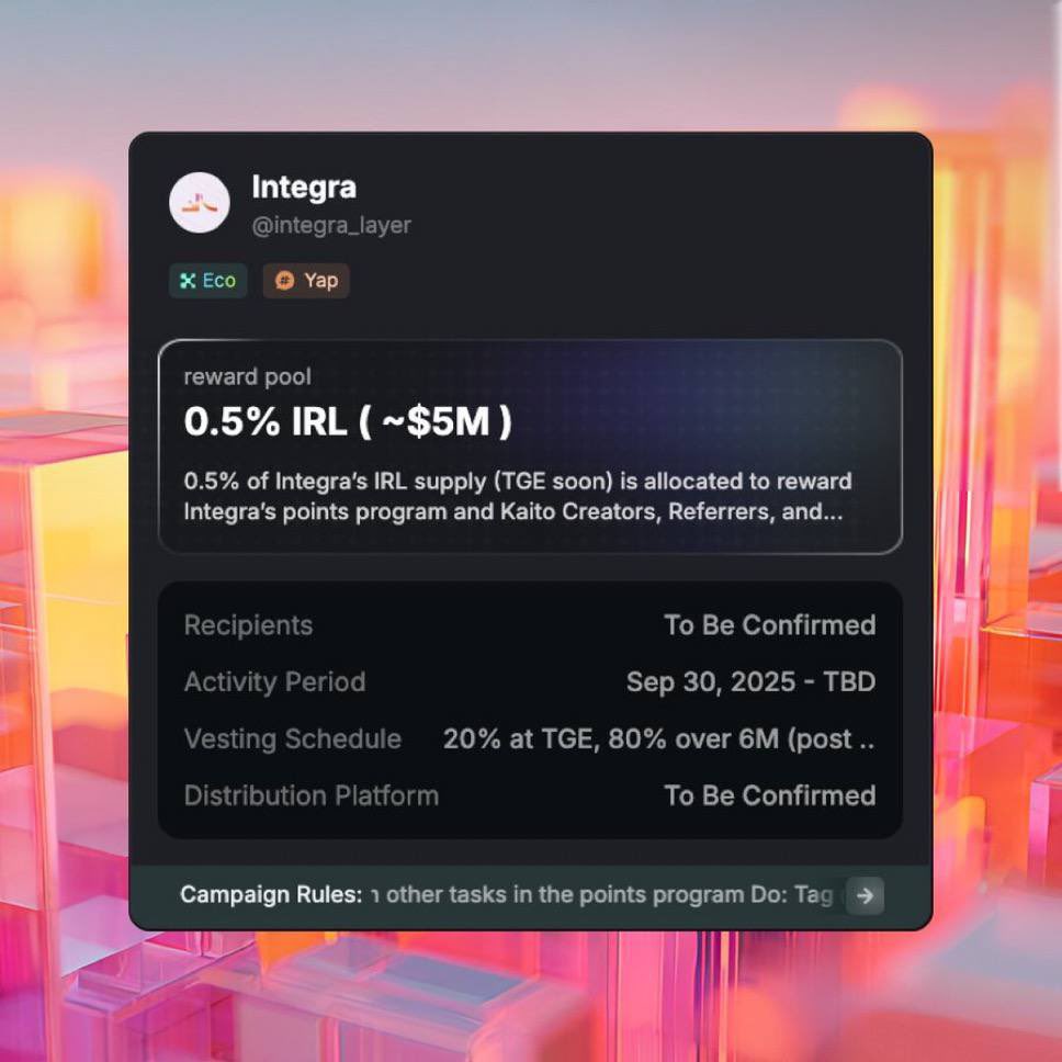 jhndsh's tweet image. Integra Layer connects Web3 projects and communities in one secure, unified network. It empowers creators, users, and developers to build real value through transparent rewards and collaboration — shaping the future of decentralized innovation. @integra_layer