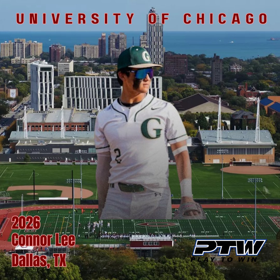 Play to Win (PTW) (@ptwsports) on Twitter photo Connor Lee (2026 - TX) is excited to be a Maroon. He is heading to The University Chicago.
<a href="/UofCbaseball/">UofCbaseball</a>
#itscooltobesmart Connor Lee (2026 - TX) is excited to be a Maroon. He is heading to The University Chicago.
<a href="/UofCbaseball/">UofCbaseball</a>
#itscooltobesmart