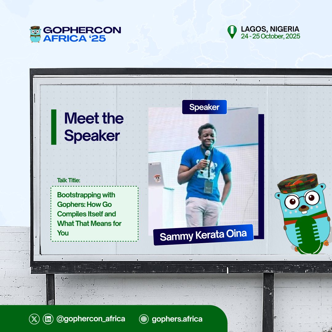 gophers_africa's tweet image. Ever wonder how Go compiles itself? 🤯
@sg_ga_ is breaking down the mind-bending reality that the Go compiler is written in Go at #GopherConAfrica2025
How's that even possible? Come find out. Plus, learn how understanding this makes you a more effective Go developer.
#Golang