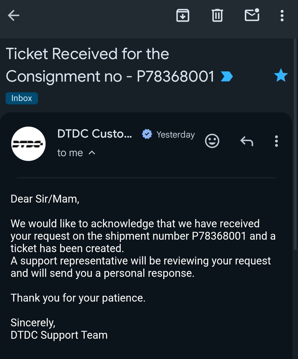 ajitkoshti's tweet photo. Dear Team,
Im disappointed that I have not yet received any update or call regarding my courier. Please provide an immediate update on its status and confirm when it will be delivered.
I hope this matter can be resolved promptly.
What on time delivery slogans are you advertising? https://t.co/Xn2EiLCdh4