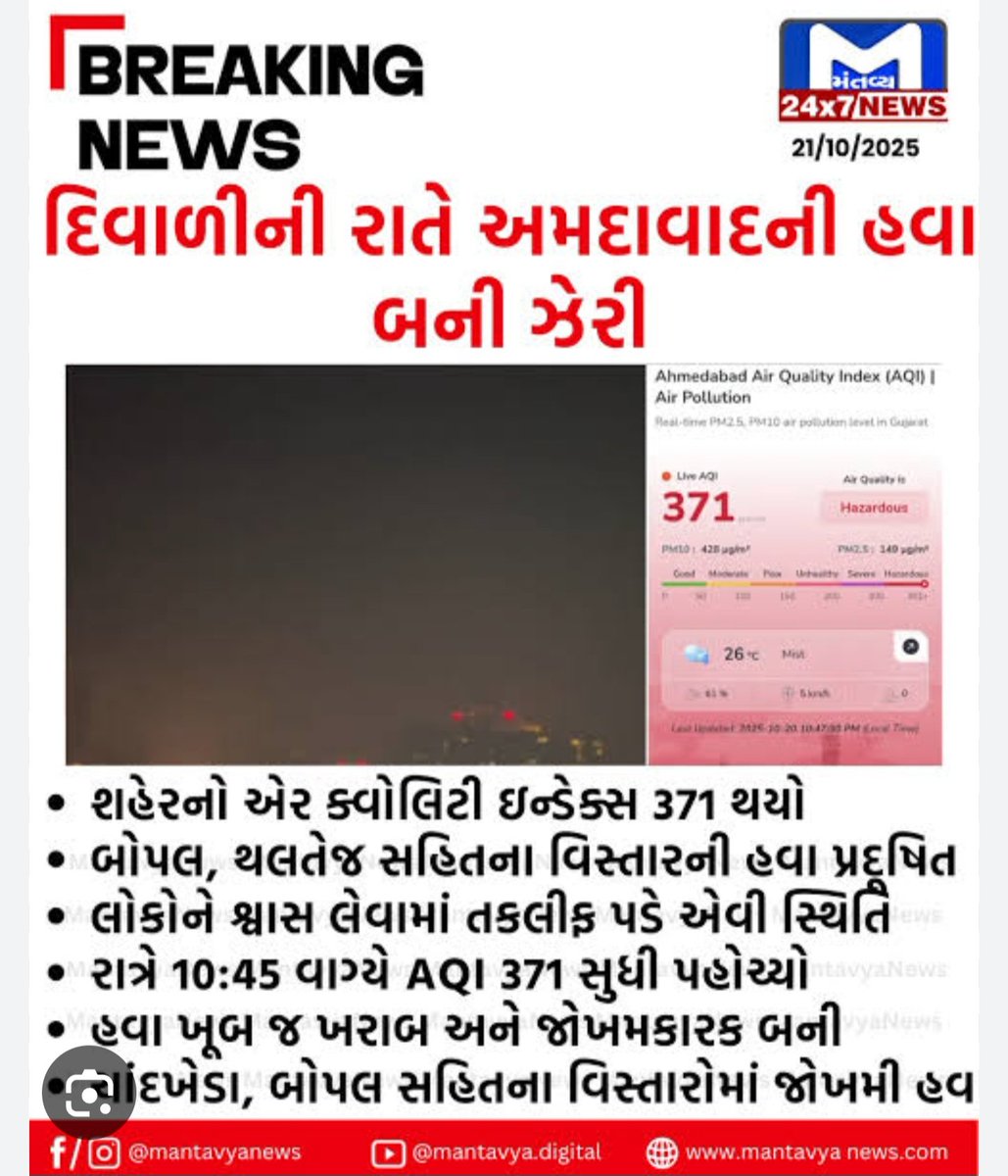 ફટાકડા, ધર્મ અને ધુમાડો — ત્રણેય માંથી તમે કોની તરફેણમાં છો ? 🎇🕉️💨
૧) કોઈ કહે છે — “ભાઈ, એક દિવસ ફટાકડા ફોડવાથી શું થશે કારણકે 365 દિવસ થતા પ્રદૂષણને અટકાવવા લોકો જાગૃત થતા નથી?”
૨) કેટલાક શ્રદ્ધાળુ લોકો કહે છે આ ધર્મ ની પરંપરા છે વર્ષોથી ચાલે છે ફટાકડા તો ફોડવા જ જોઈએ અને અમે