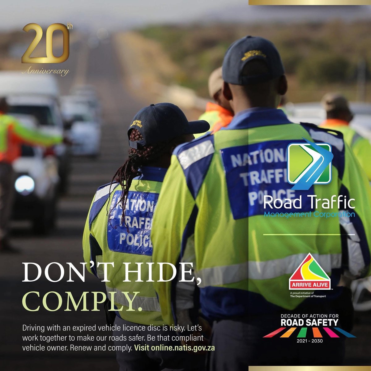 TrafficRTMC's tweet photo. Renew your vehicle licence disc online and comply or get a fine for driving without a valid vehicle licence disc. Choose to get it delivered to you in 3 to 5 working days. https://t.co/Q6HSiaLas9
#RenewAndComply #OnlineServices #NaTIS @Dotransport @_ArriveAlive https://t.co/KlDLBNCL2i