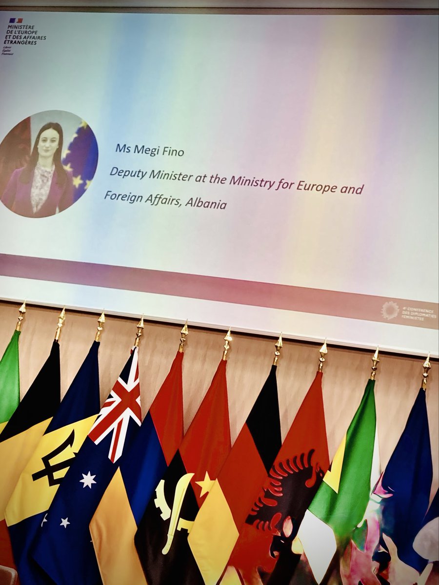 Merci à la vice-ministre <a href="/MegiFi/">Megi Fino</a> 🇦🇱pour son excellente intervention sur le rôle que peut jouer la diplomatie féministe dans le chemin de l’Albanie vers l’🇪🇺 ainsi que dans la réconciliation régionale.
