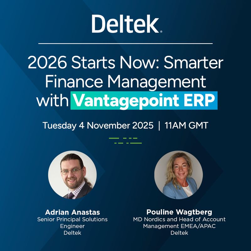 Deltek_Intl's tweet image. Growth is a top priority for many consulting and research firms. But without clear visibility and the right metrics, progress stalls. Join us for a webinar on how Deltek ERP supports better financial management. ow.ly/Uhjk50XeSy6 #DeltekProjectNation