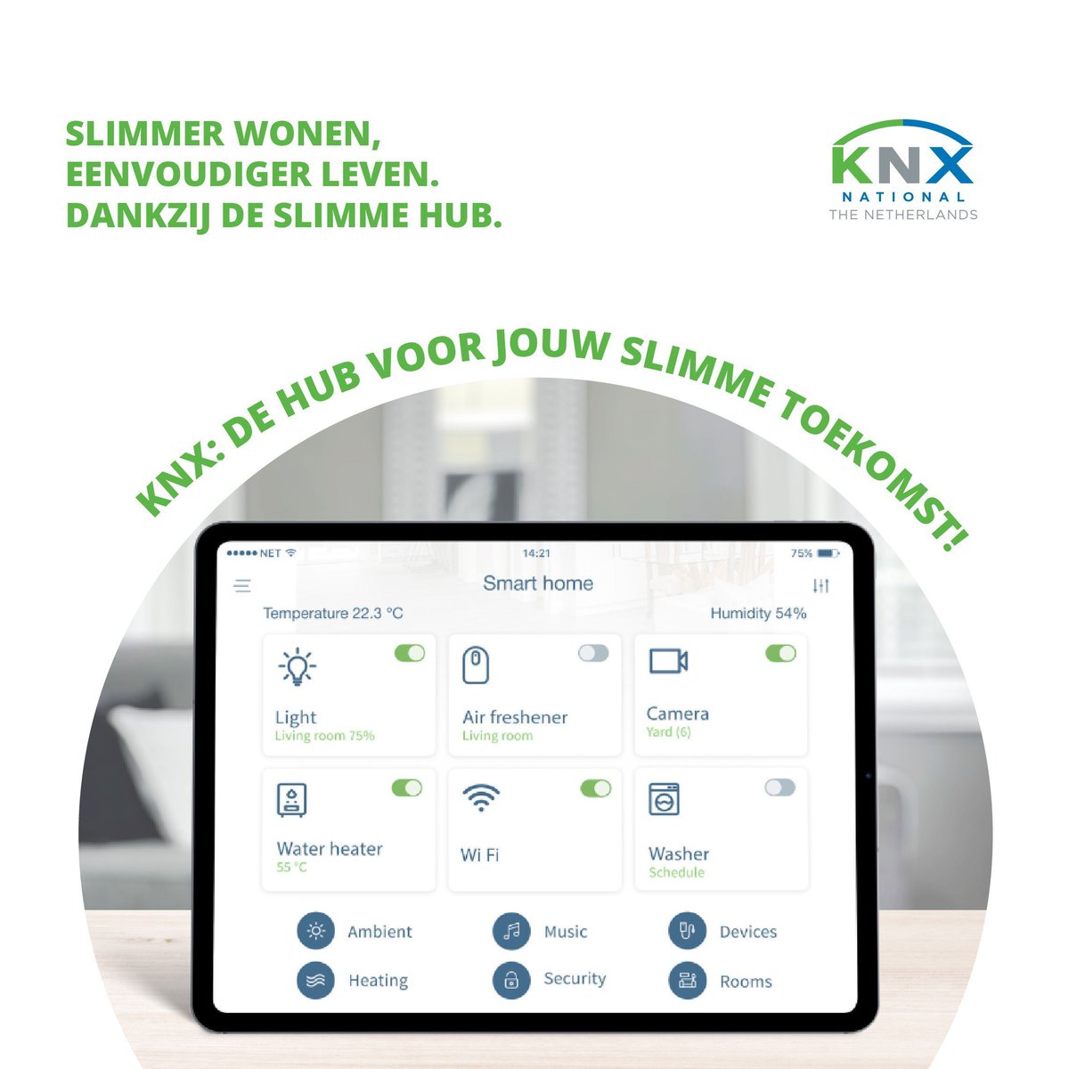 🏡 Talloze apps? Dat kan slimmer.
Met KNX bedien je alles vanuit één systeem.
👉 buff.ly/WdnLbU5 
#SmartHome #Domotica #KNX