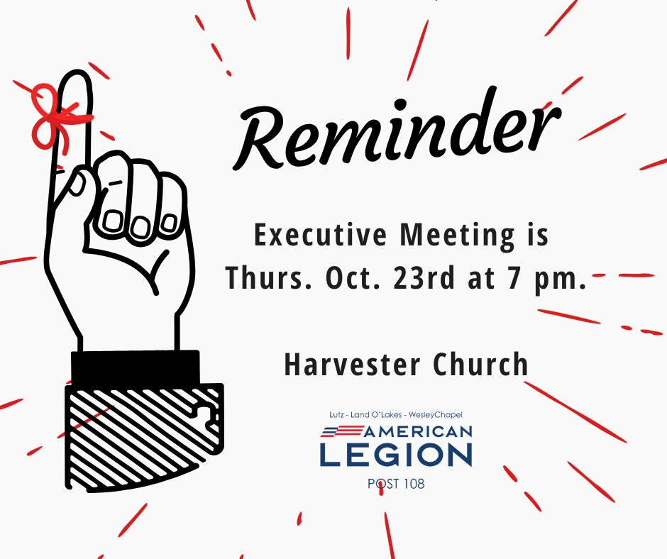 TALPost108's tweet image. TONIGHTS THE NIGHT we gather to build a stronger Legion! Executive Board Meeting tonight! 7:00 pm. #executiveboard #TALPost108 #squadron108 #The108 #veteransservingveterans #post108honorguard