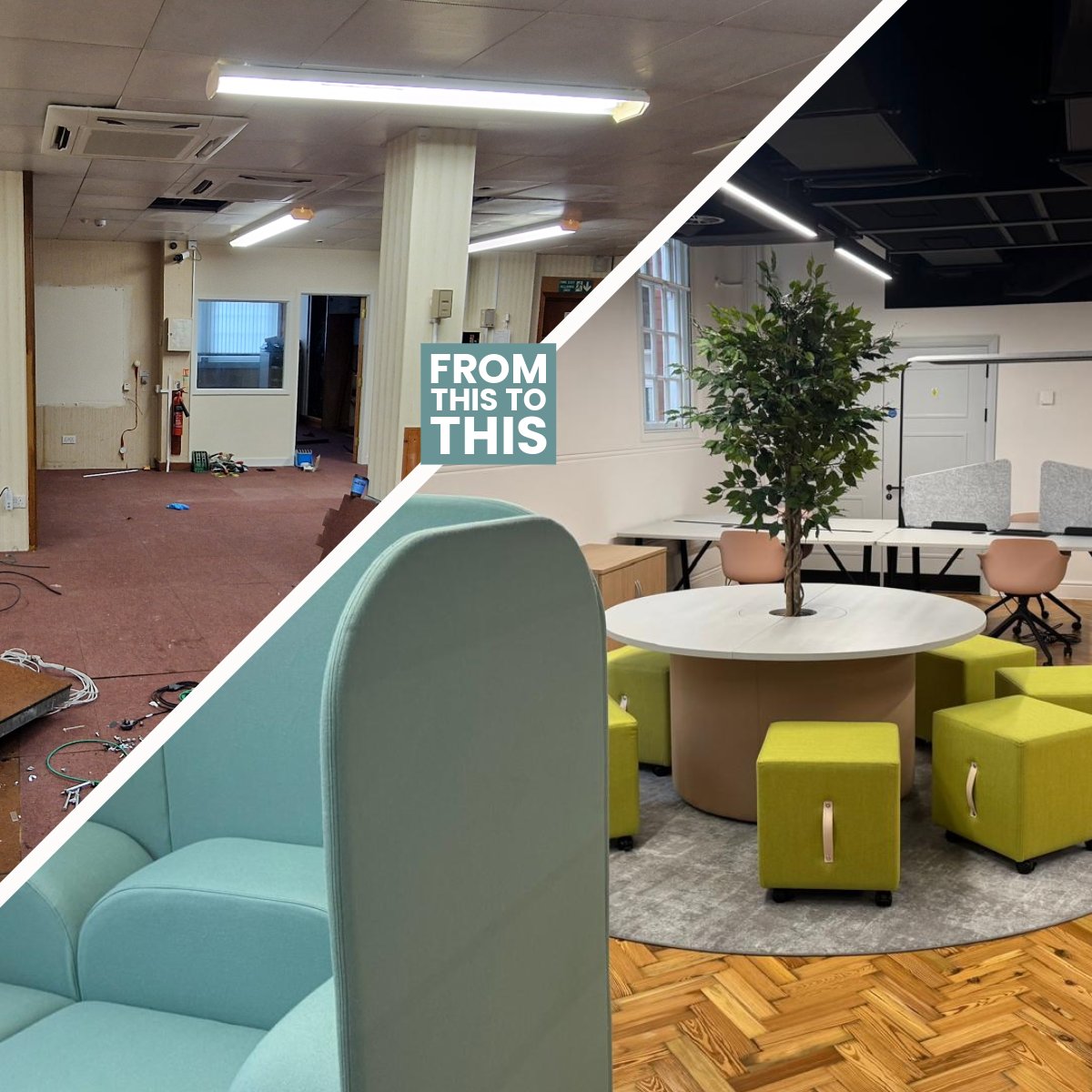 Jenkinsons_'s tweet image. From heritage to creativity!
Proud to have helped transform Wrexham’s Old Library into a vibrant new creative hub with our interior design & furniture solutions.
We reused the original flooring — cutting costs & reducing carbon.
#Jenkinsons #BeforeAndAfter #CommunityProjects
