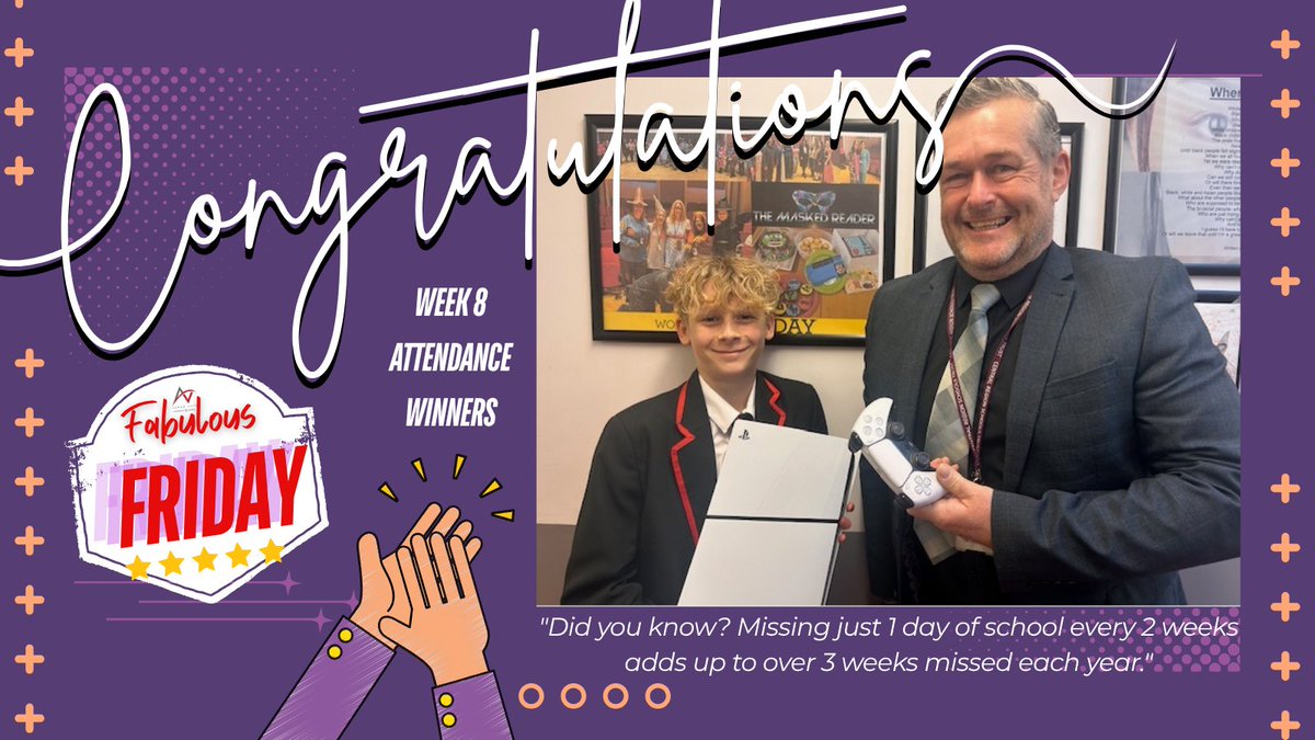 Well done to this weeks winner of our Fab Friday (Thursday) Attendance raffle. #intowin