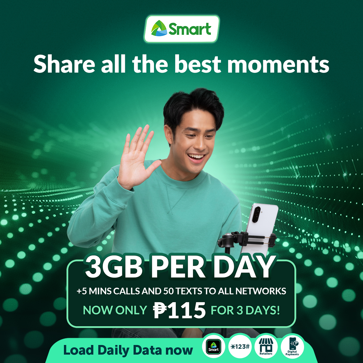 LiveSmart's tweet image. Which data combination are you? 💚 With Smart Prepaid’s Daily Data, you’re in control — choose how much data you need and when it expires!
Whether you're streaming blockbusters, dominating the gaming arena, or just staying connected with family, there's a data combo that fits…