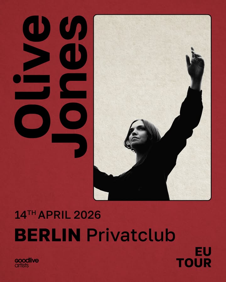 Im April spielt Olive Jones eine exklusive Show in Berlin!

Tickets findet ihr jetzt im Ticketmaster Presale: bit.ly/4ot5H8s