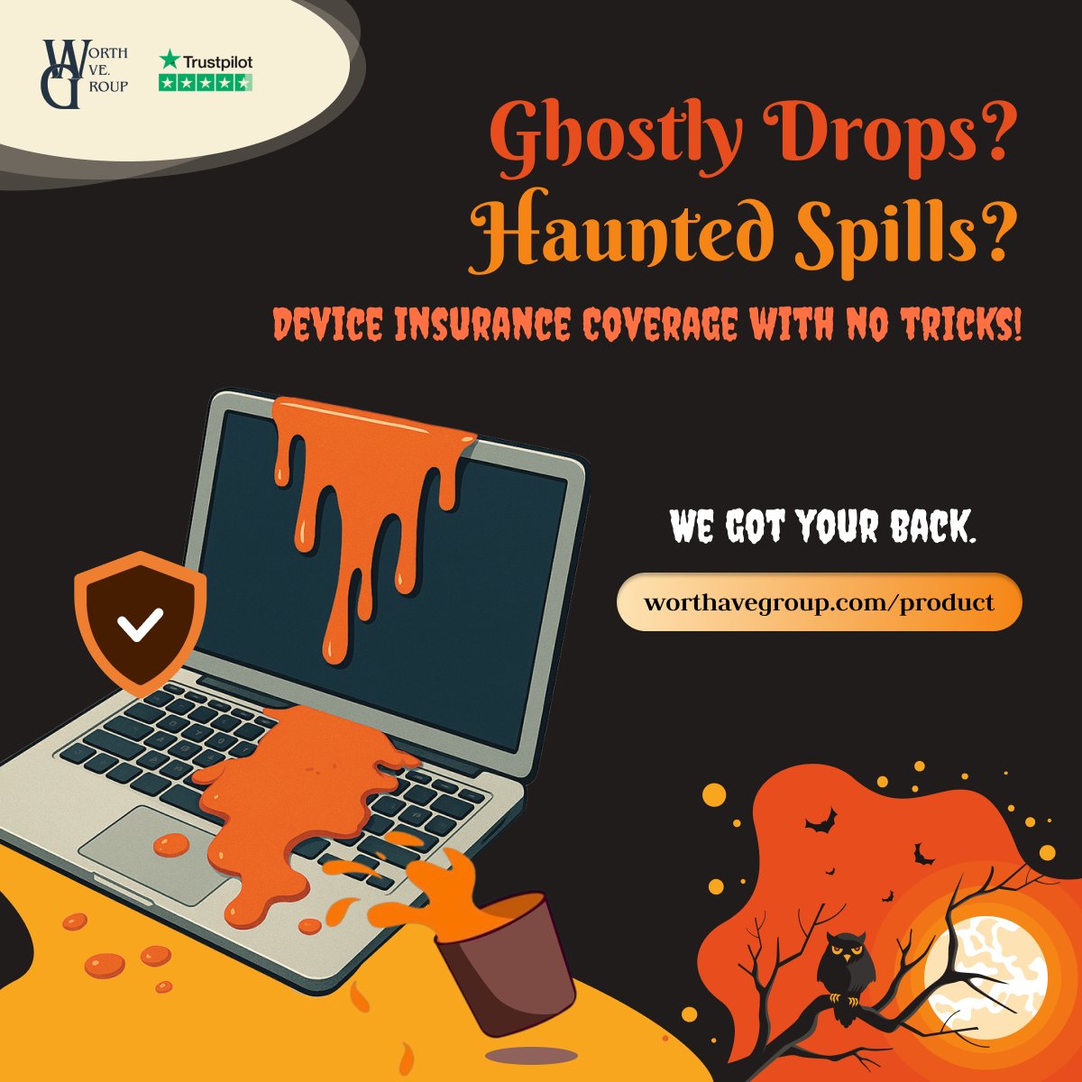 worthavegroup's tweet image. 🎃 Keep your devices safe from spooky accidents!
👉worthavegroup.com/product
#Halloween #SpookySeason #DeviceProtection