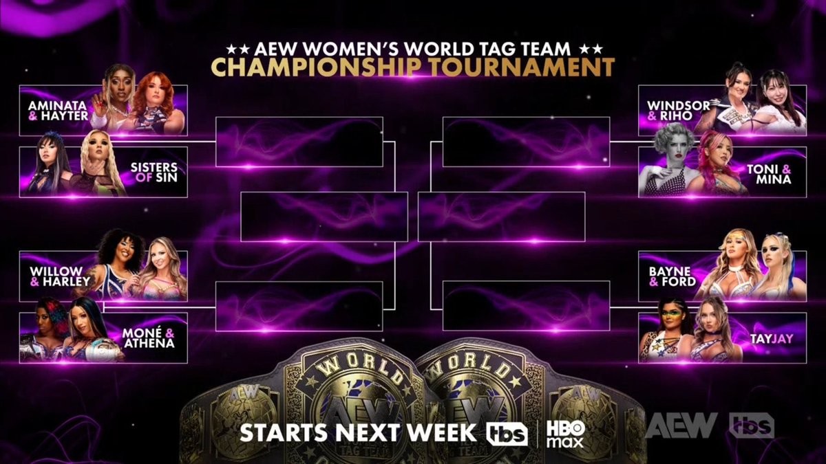 Es gibt einen Baum: Kommende Woche startet AEWs Turnier um die Women's Tag Team Championship. 

Wer holt sich die Titel? 

Unsere Meinung zu #AEWDynamite gibt's heute Abend im Podcast 👌🏻