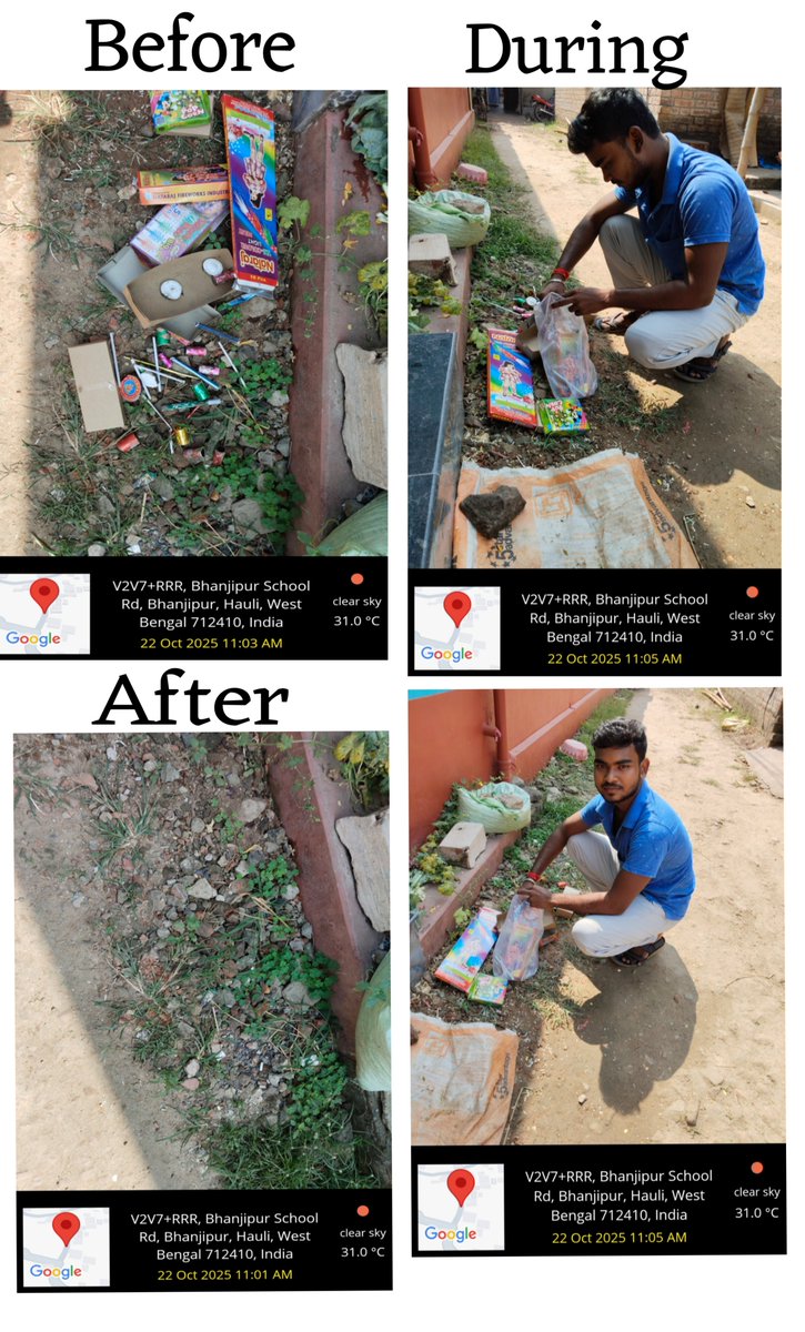 nsshetc's tweet photo. Under #SwachhBharatAbhiyan, #NSS Volunteers of #HETC led a post #Diwali cleanup, removing firecracker debris from their neighbourhoods. Let’s celebrate responsibly and keep India clean! 🧹✨
#CleanDiwali #EcoFriendlyFestivals #SwachhataHiSeva 
#SwachhataPakhwada2025 https://t.co/niSQAukVCR